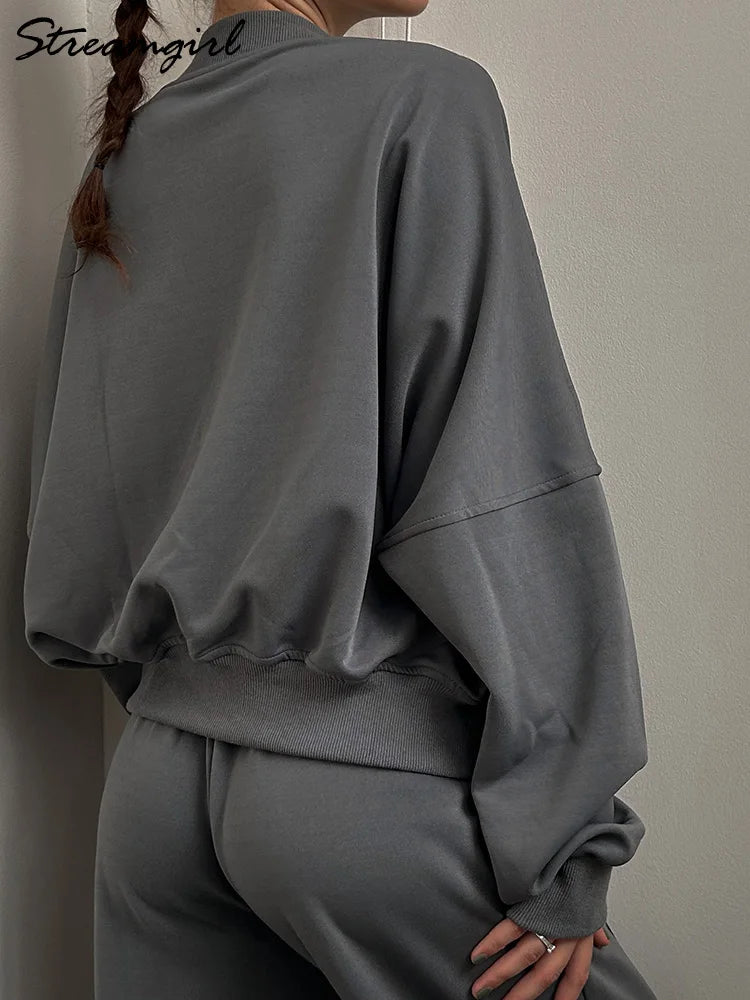 Oversized Zipper Jogger Set
