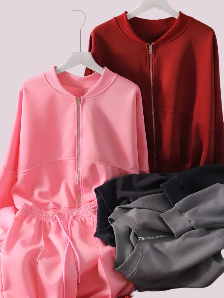 Oversized Zipper Jogger Set