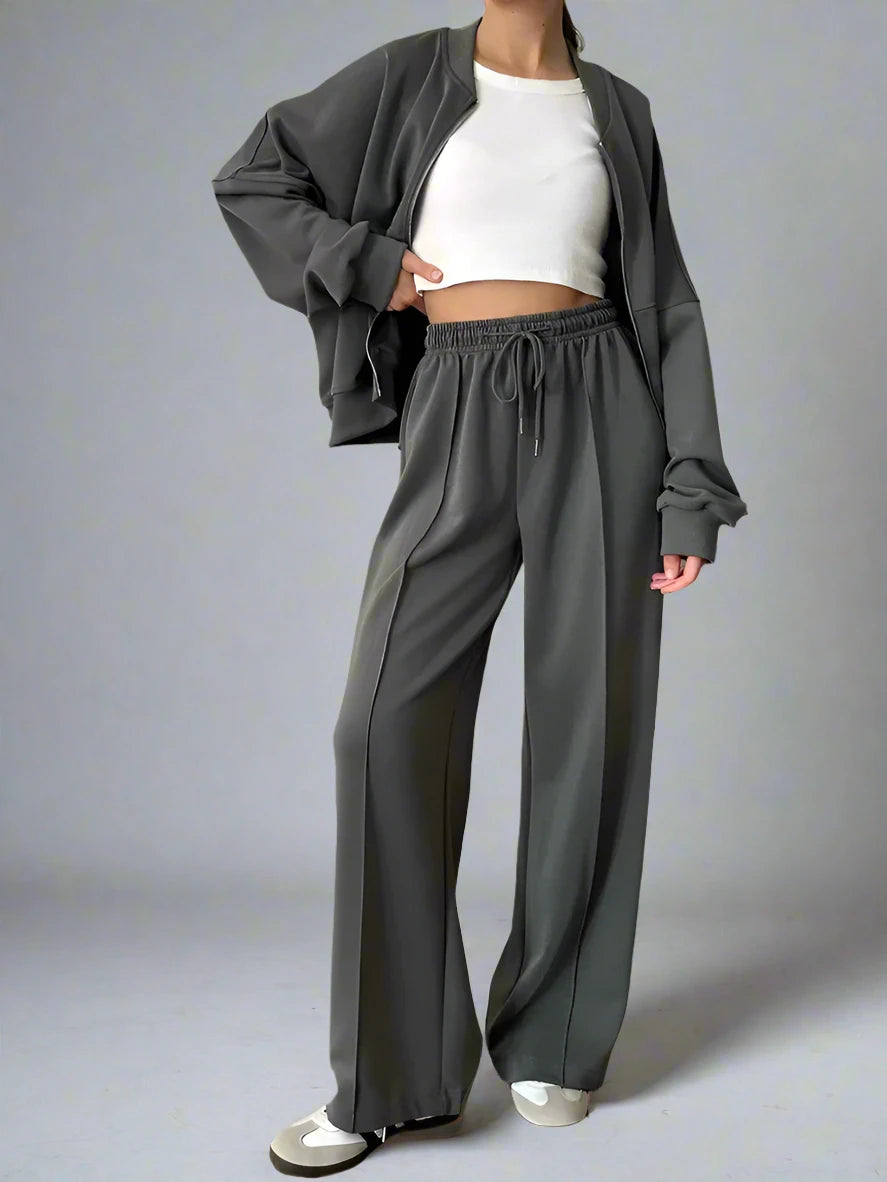 Oversized Zipper Jogger Set